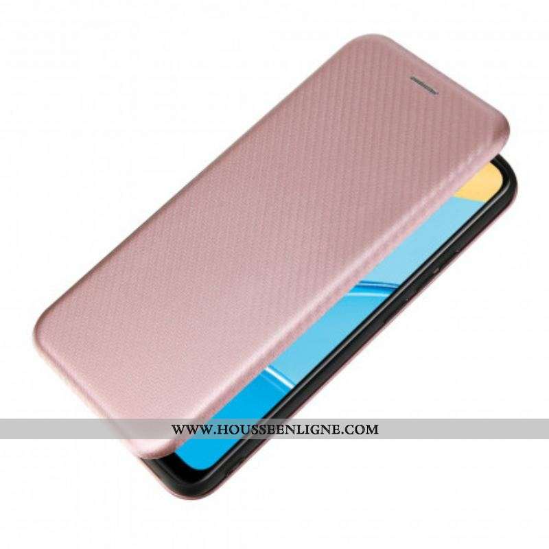 Flip Cover Oppo A15 Silicone Carbone Coloré