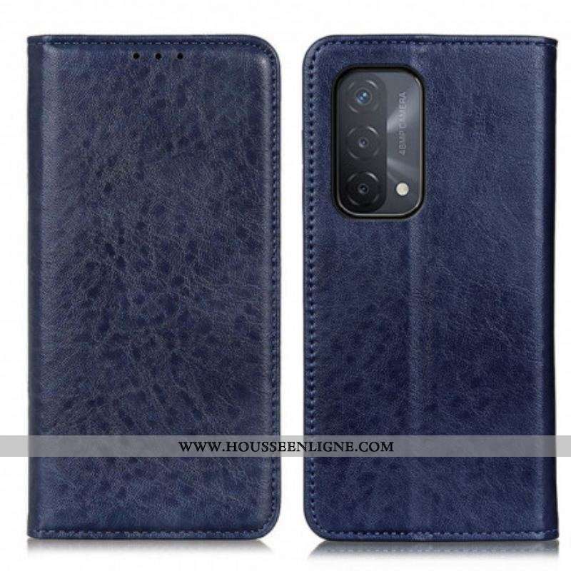 Flip Cover Oppo A54 5G / A74 5G Texture Cuir Fendu