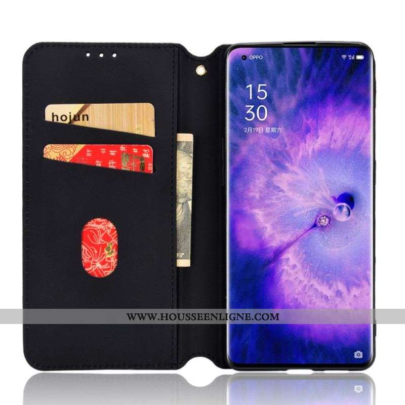 Flip Cover Oppo Find X5 Effet Cuir Diamant