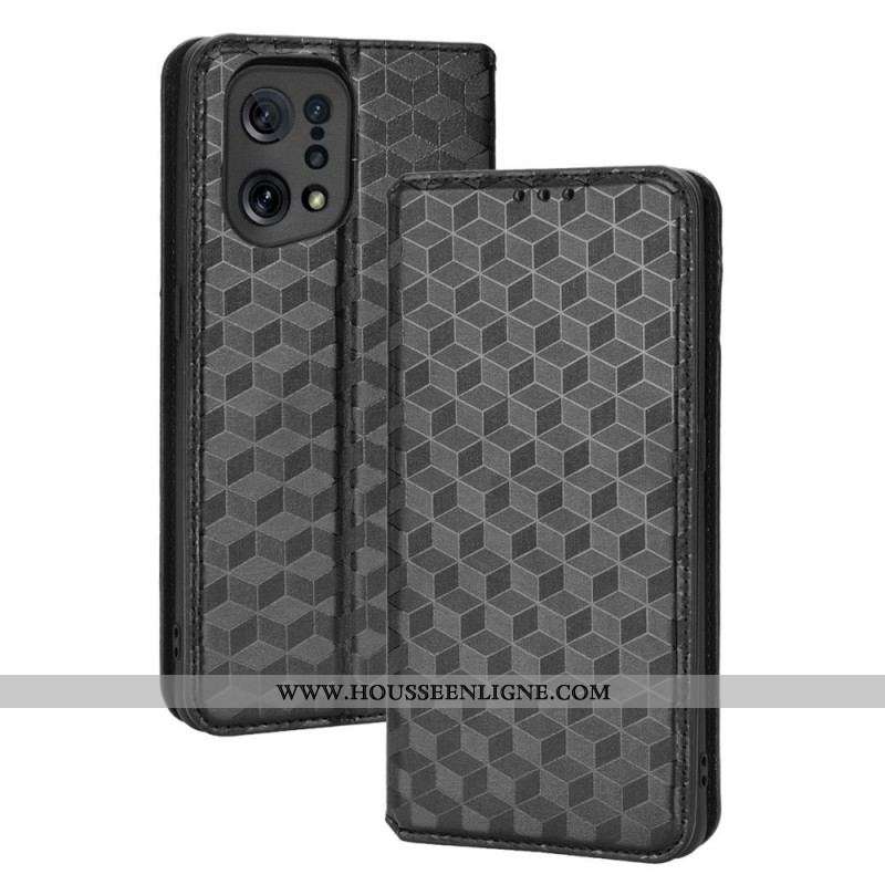 Flip Cover Oppo Find X5 Effet Cuir Diamant