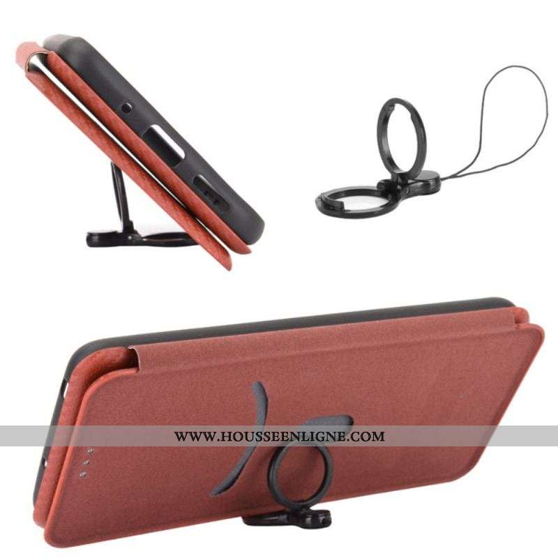 Flip Cover Oppo Find X5 Fibre Carbone