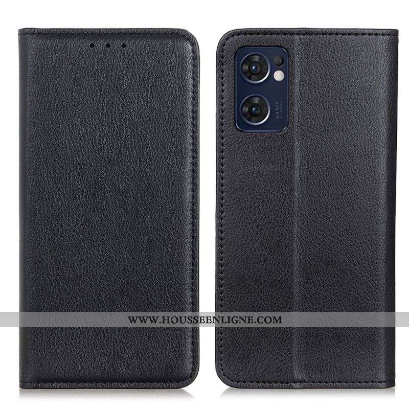 Flip Cover Oppo Find X5 Lite Cuir Litchi Fendu