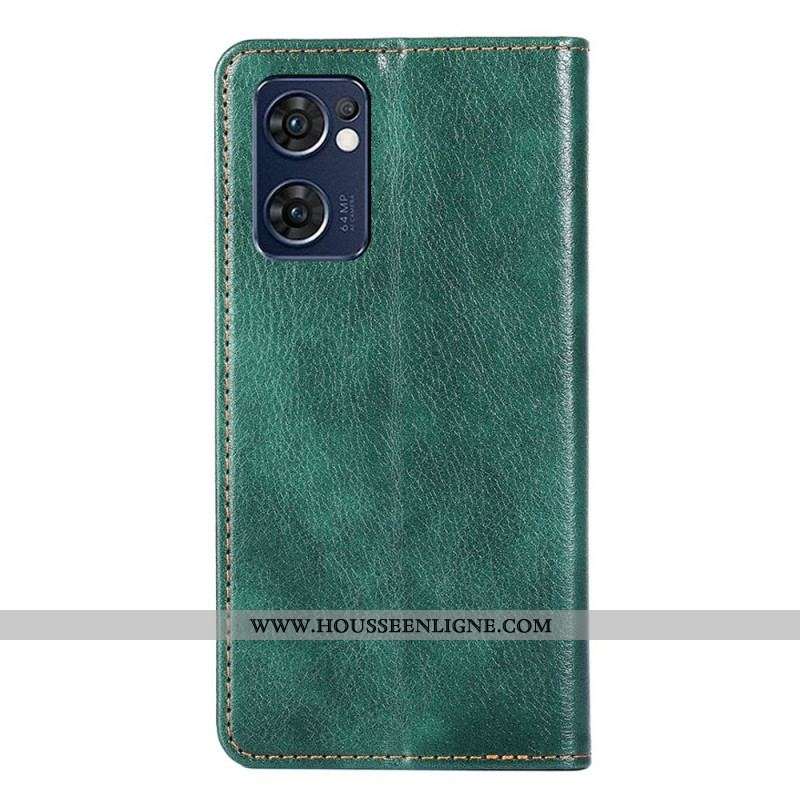 Flip Cover Oppo Find X5 Lite Simili Cuir Coutures