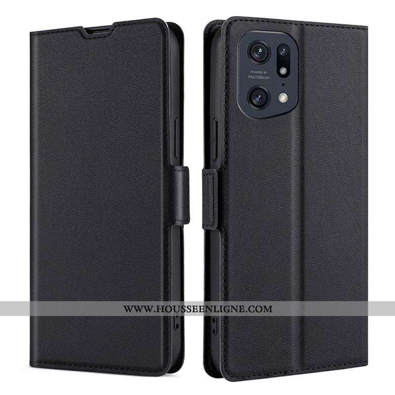 Flip Cover Oppo Find X5 Pro Effet Cuir