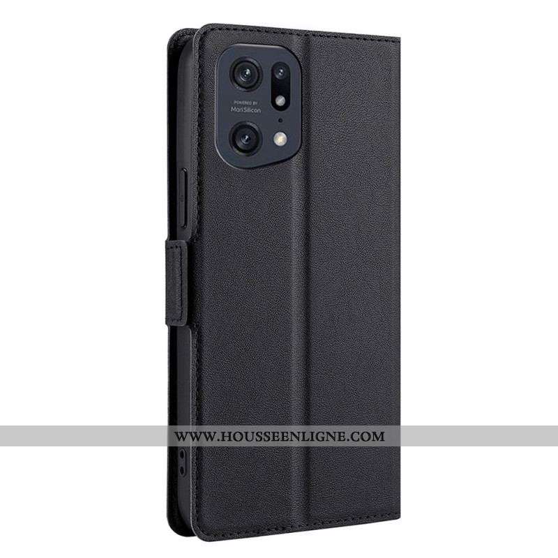 Flip Cover Oppo Find X5 Pro Effet Cuir