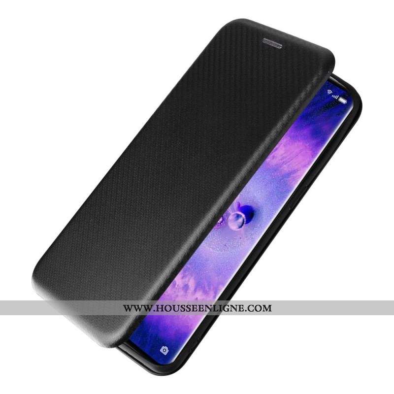 Flip Cover Oppo Find X5 Pro Texture Fibre Carbone