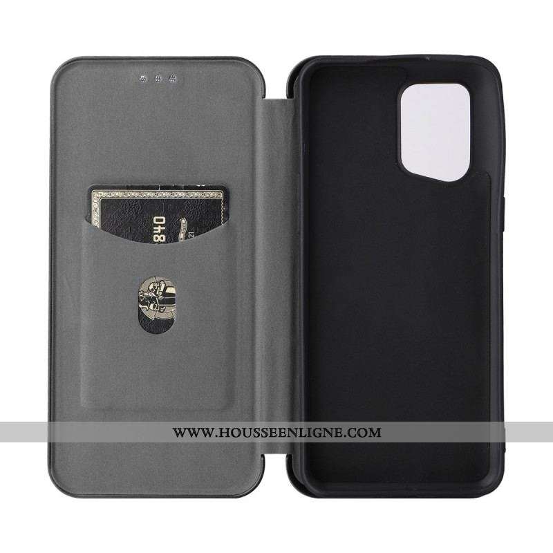 Flip Cover Oppo Find X5 Pro Texture Fibre Carbone