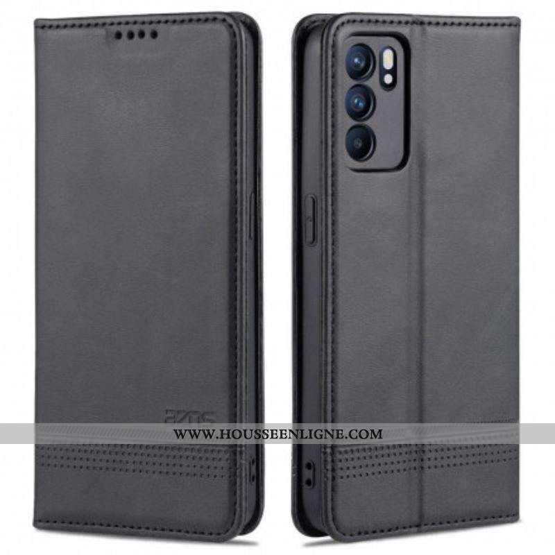 Flip Cover Oppo Reno 6 5G Style Cuir AZNS