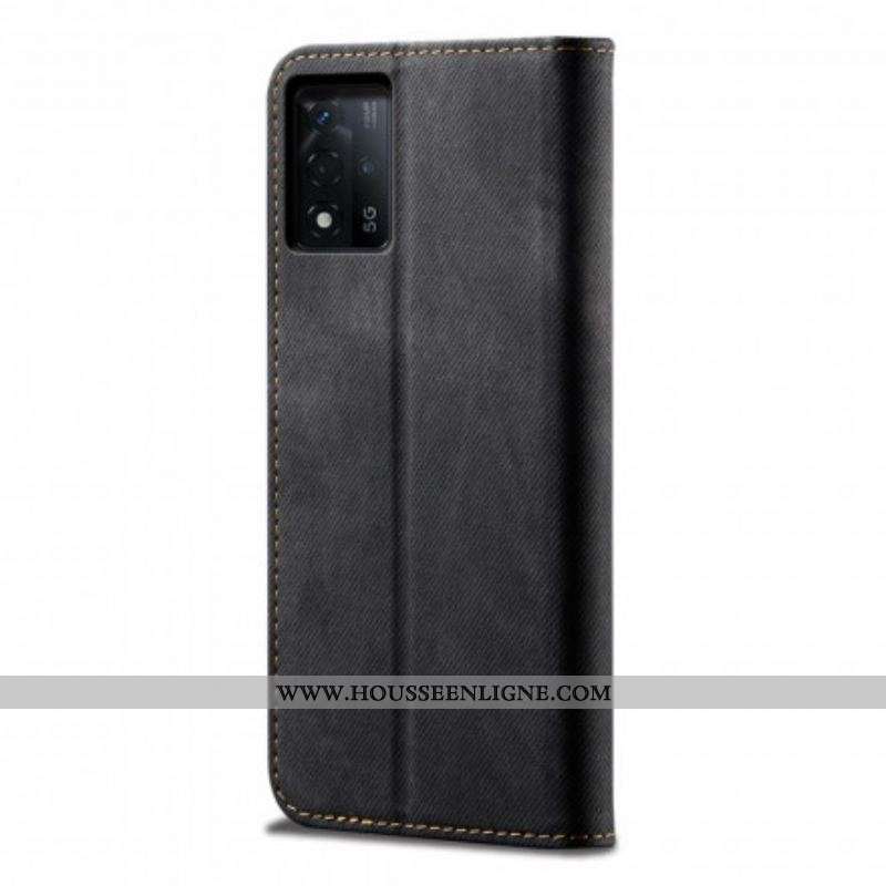 Flip Cover Oppo Reno 6 5G Tissu Jeans