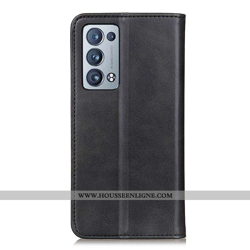 Flip Cover Oppo Reno 6 Pro 5G Cuir Fendu