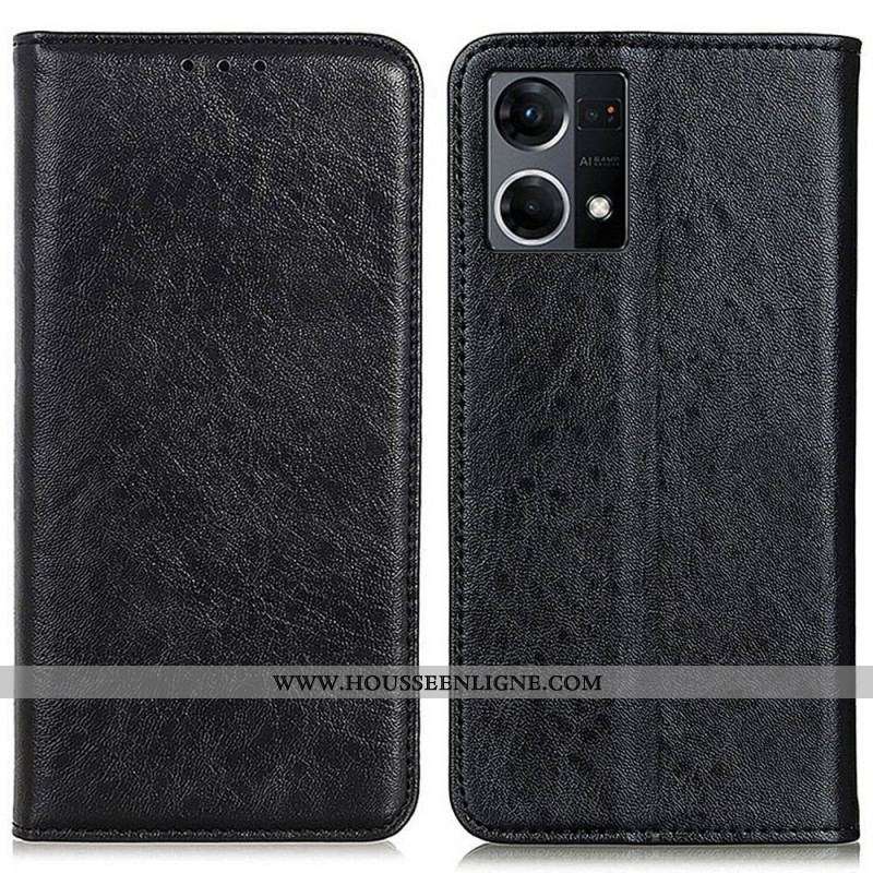 Flip Cover Oppo Reno 7 Simili Cuir Texturé