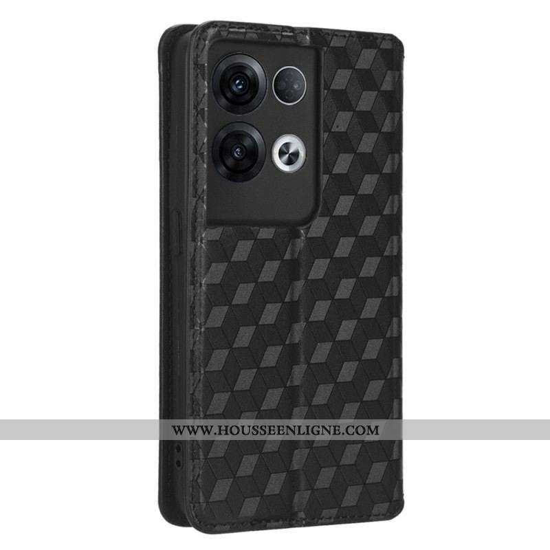 Flip Cover Oppo Reno 8 Effet Cuir Cubes 3D