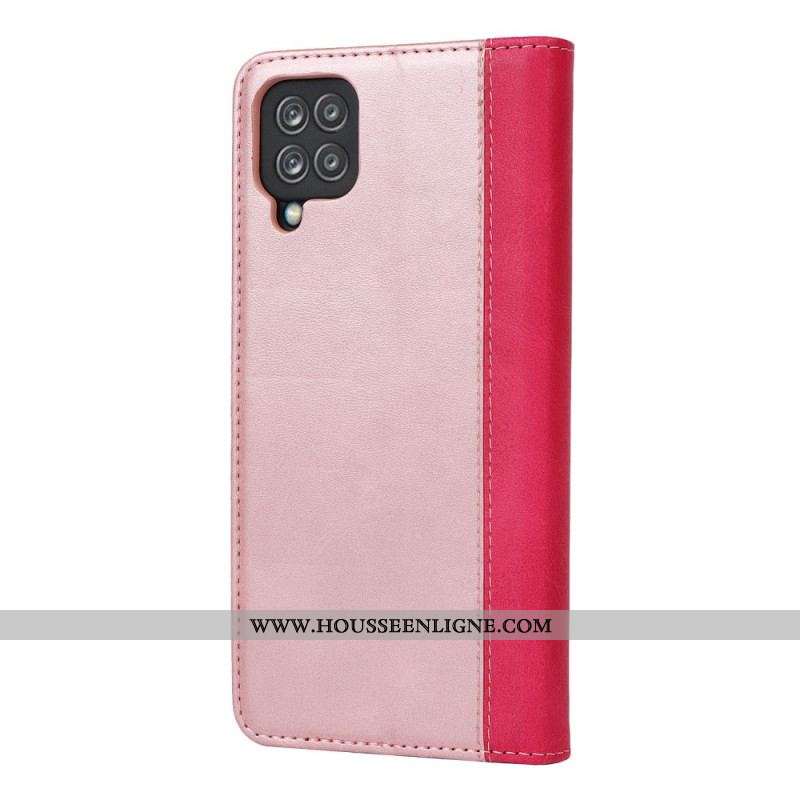 Flip Cover Samsung Galaxy A12 / M12 Bicolore Style Cuir