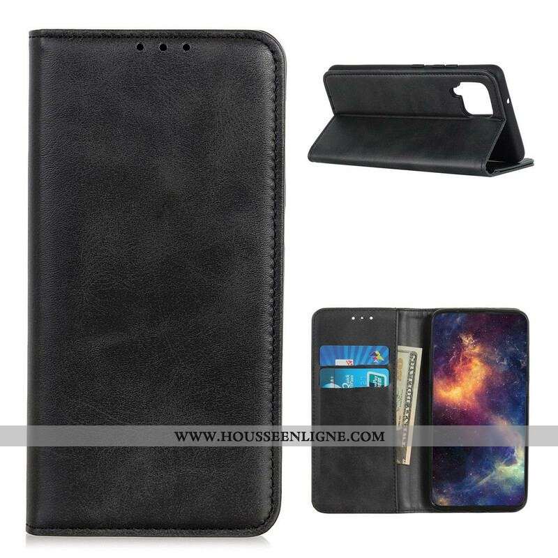 Flip Cover Samsung Galaxy A12 / M12 Cuir Fendu