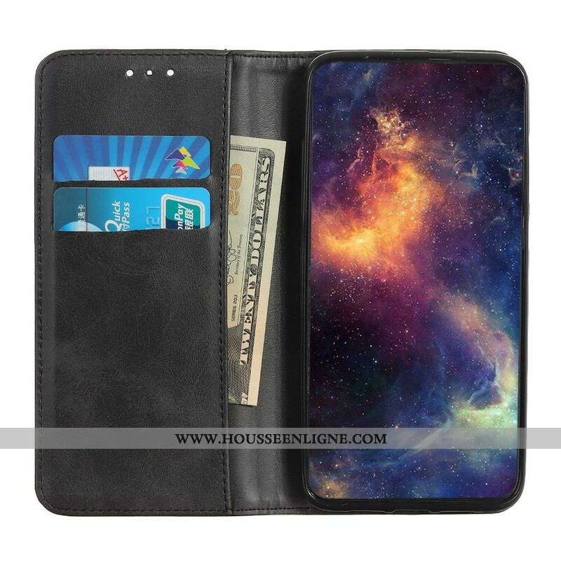 Flip Cover Samsung Galaxy A12 / M12 Cuir Fendu