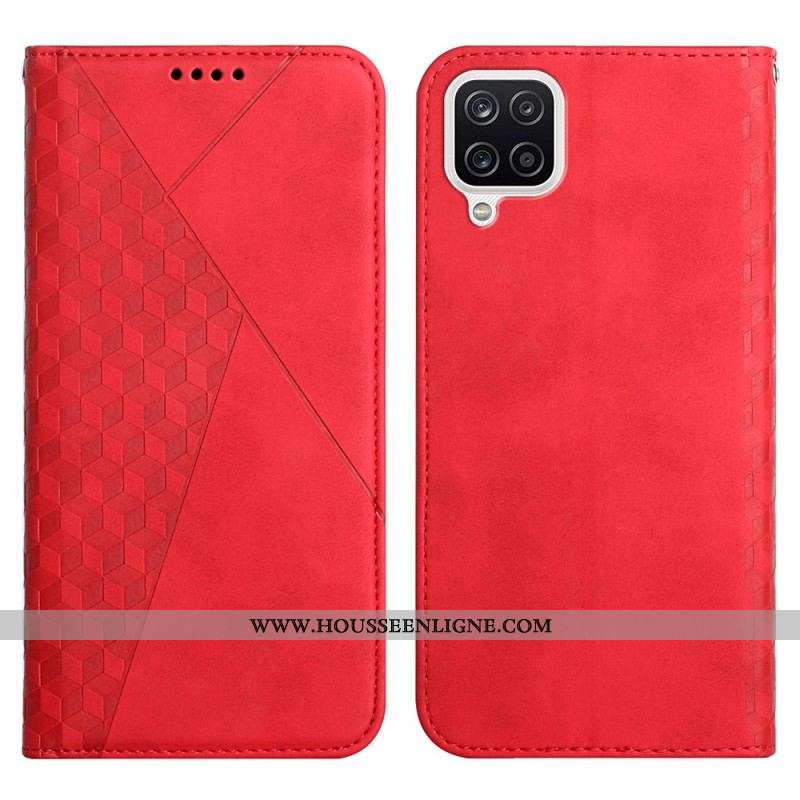 Flip Cover Samsung Galaxy A12 / M12 Effet Cuir Géo