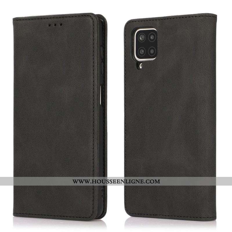 Flip Cover Samsung Galaxy A12 / M12 Effet Cuir Silky Touch