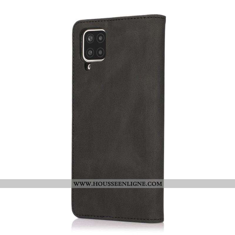 Flip Cover Samsung Galaxy A12 / M12 Effet Cuir Silky Touch