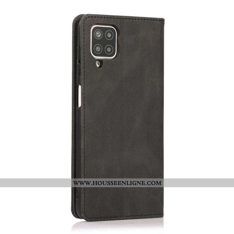 Flip Cover Samsung Galaxy A12 / M12 Effet Cuir Silky Touch