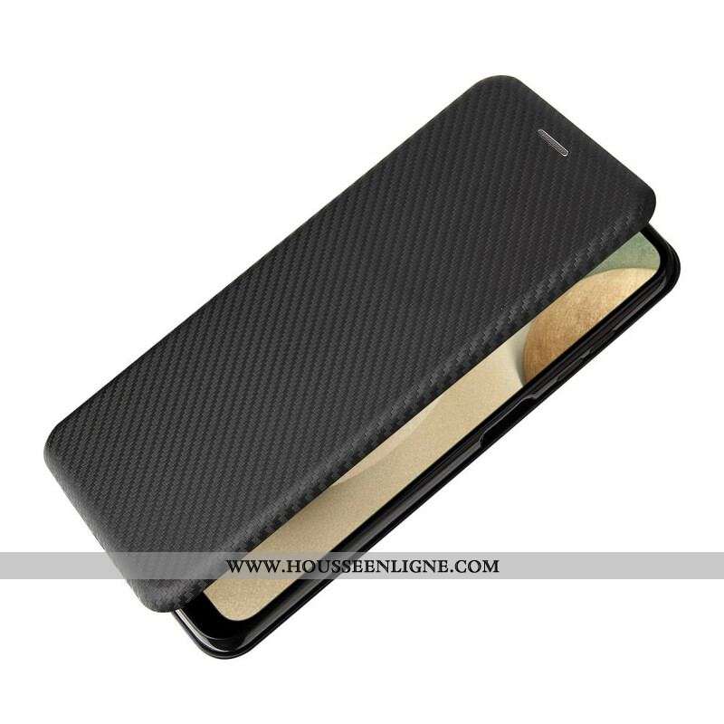 Flip Cover Samsung Galaxy A12 / M12 /Fibre Carbone