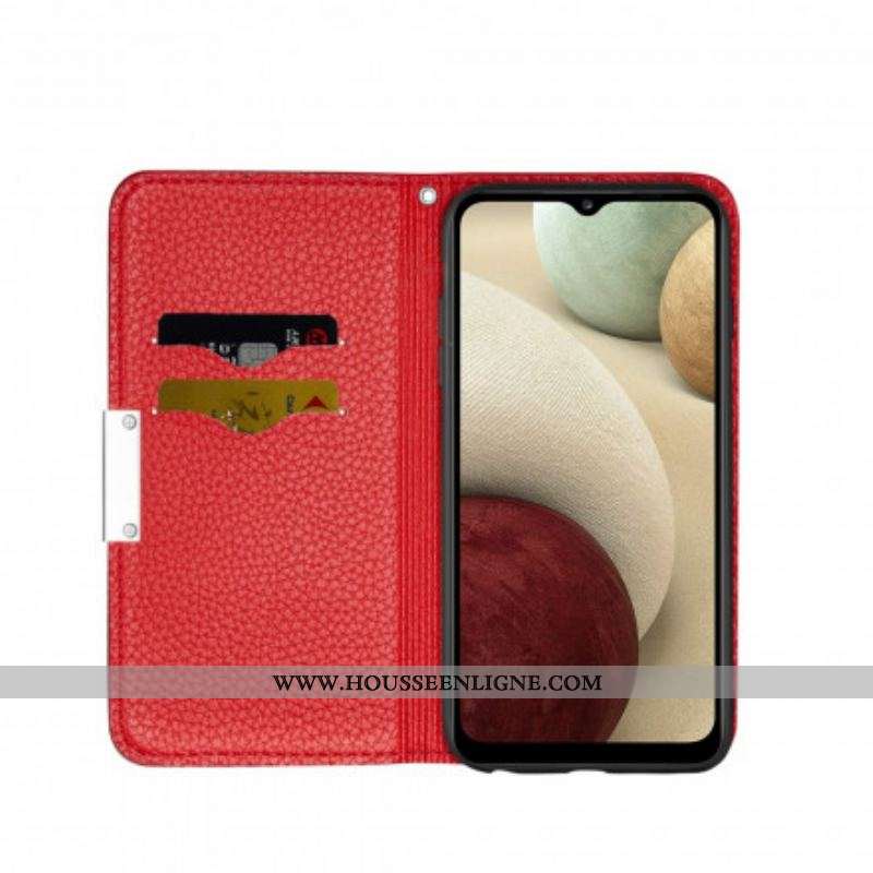 Flip Cover Samsung Galaxy A12 / M12 Simili Cuir Litchi Ultra Chic