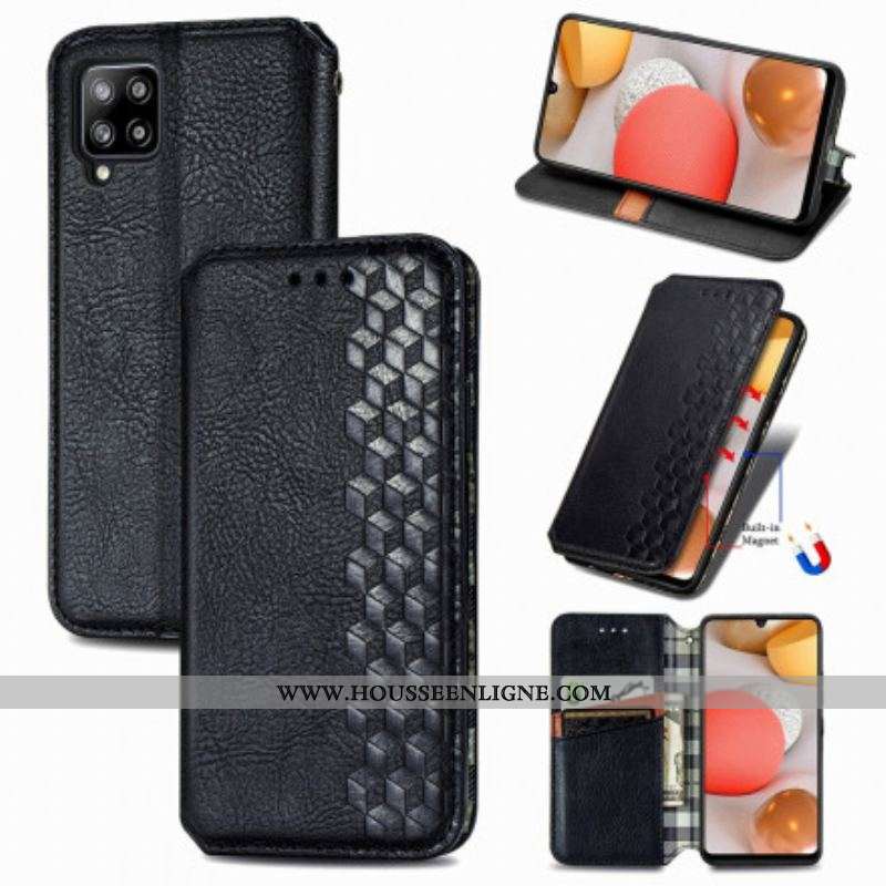 Flip Cover Samsung Galaxy A42 5G Effet Cuir Texture Diamant