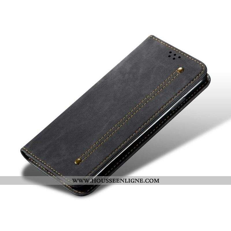 Flip Cover Samsung Galaxy A42 5G Tissu Jeans