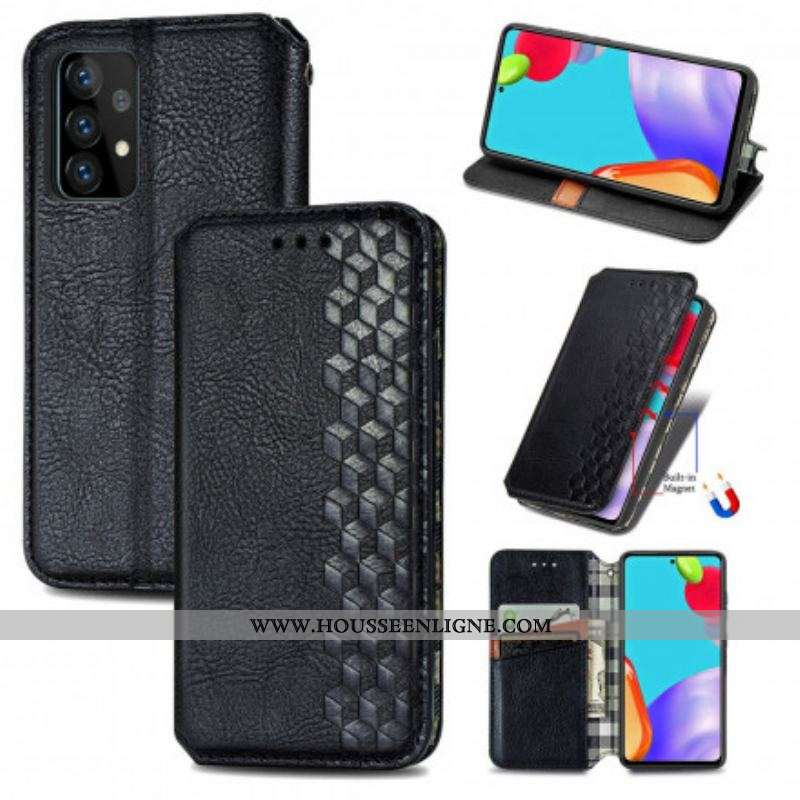 Flip Cover Samsung Galaxy A52 4G / A52 5G / A52s 5G Effet Cuir Texture Diamant