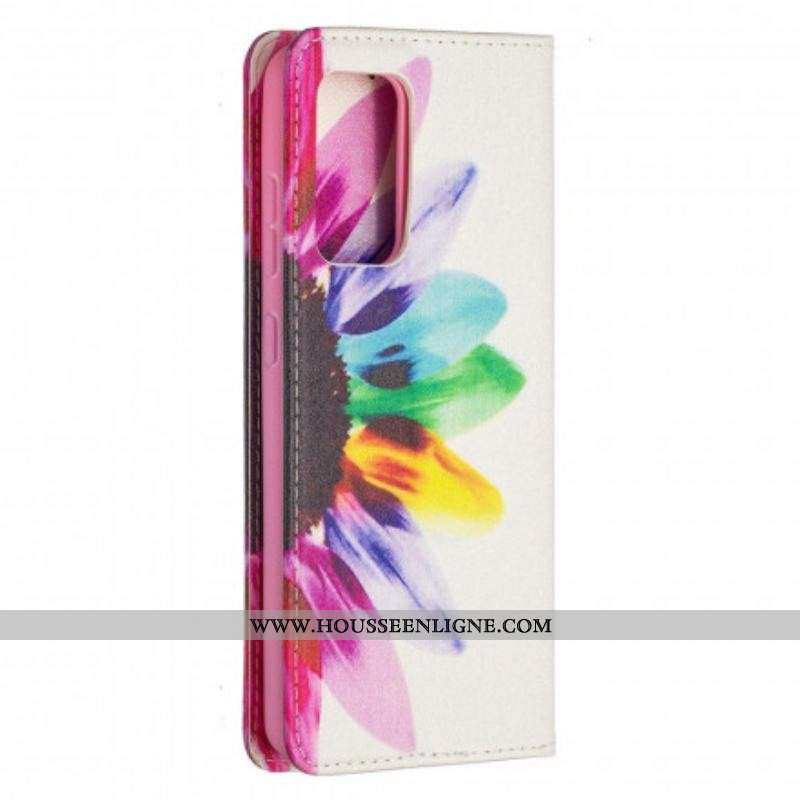 Flip Cover Samsung Galaxy A52 4G / A52 5G / A52s 5G Fleur Aquarelle