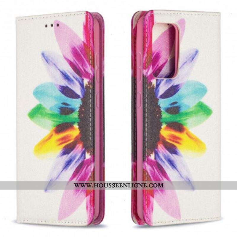 Flip Cover Samsung Galaxy A52 4G / A52 5G / A52s 5G Fleur Aquarelle