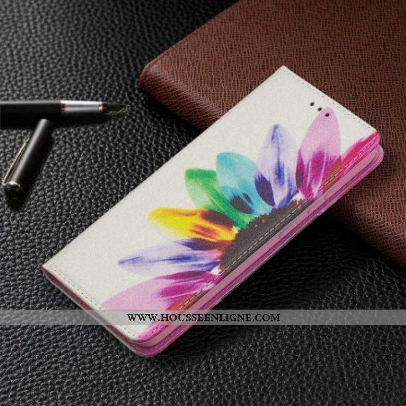 Flip Cover Samsung Galaxy A52 4G / A52 5G / A52s 5G Fleur Aquarelle