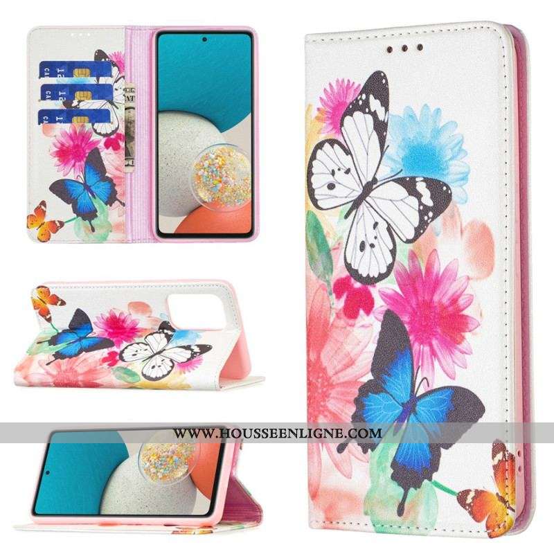 Flip Cover Samsung Galaxy A53 5G Papillons Colorés