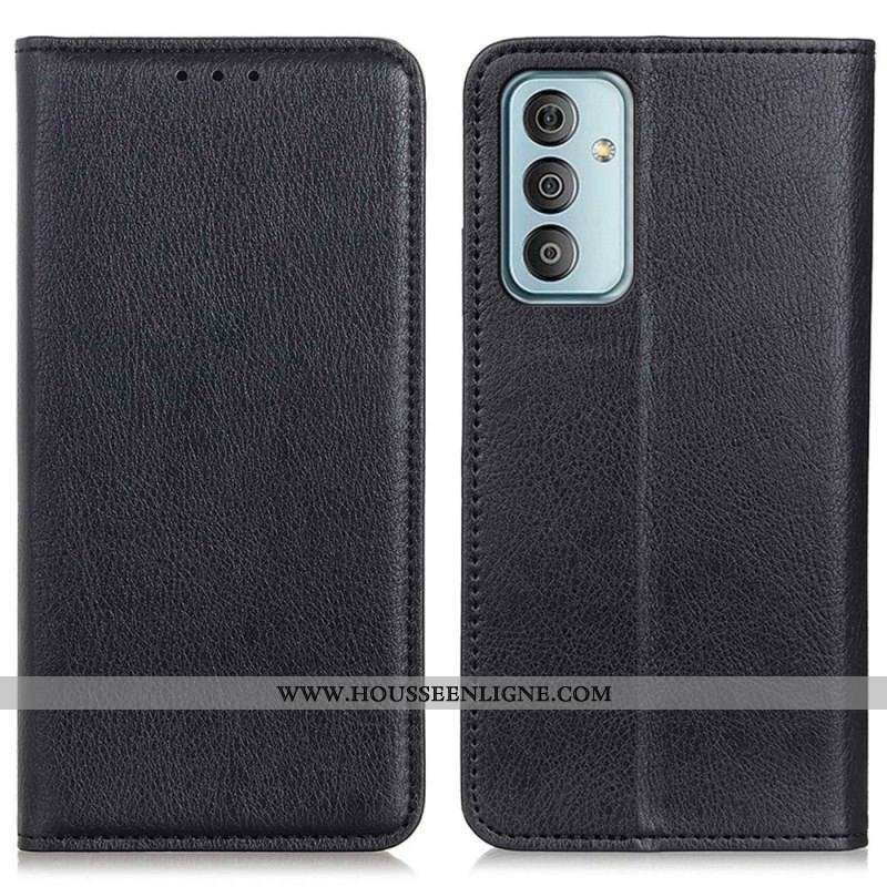 Flip Cover Samsung Galaxy M13 Cuir Fendu Litchi