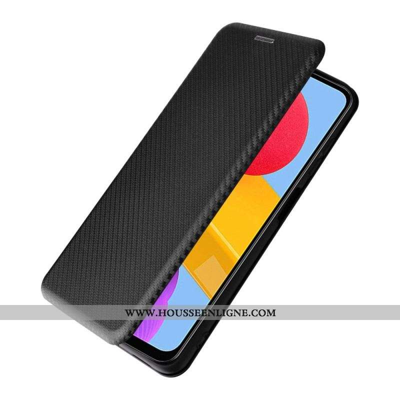 Flip Cover Samsung Galaxy M13 Fibre Carbone