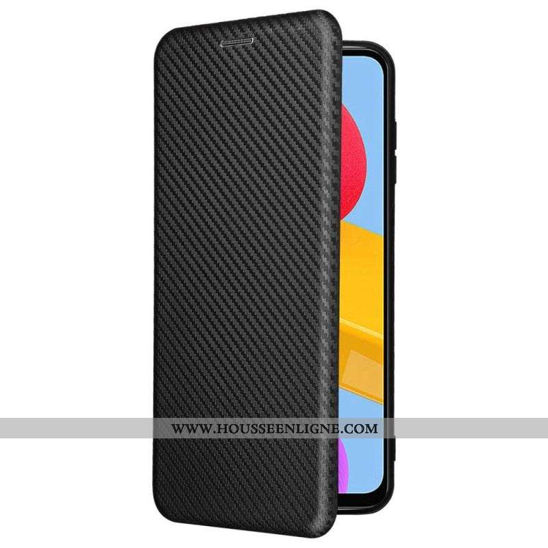 Flip Cover Samsung Galaxy M13 Fibre Carbone