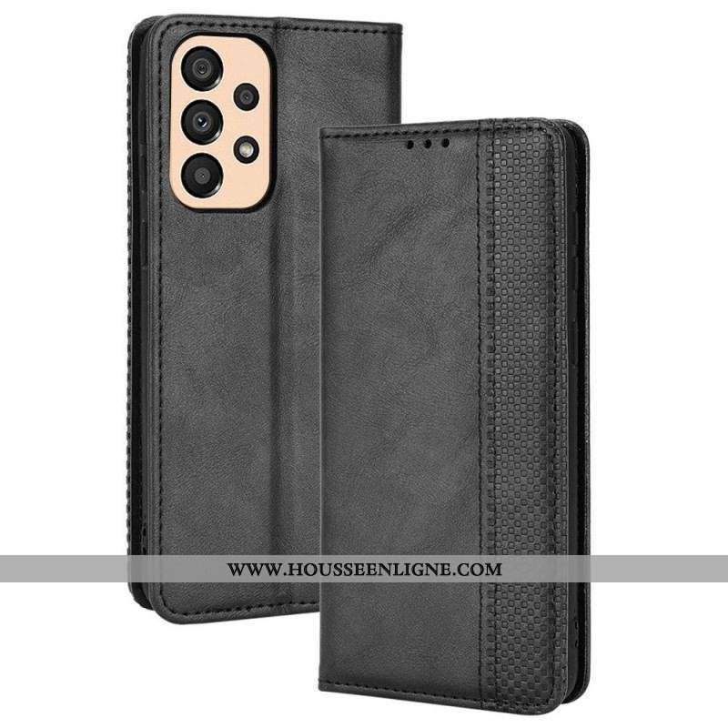 Flip Cover Samsung Galaxy M23 5G Effet Cuir Vintage Stylisé