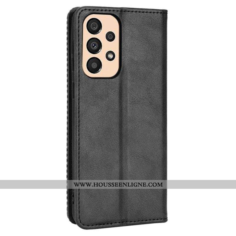 Flip Cover Samsung Galaxy M23 5G Effet Cuir Vintage Stylisé