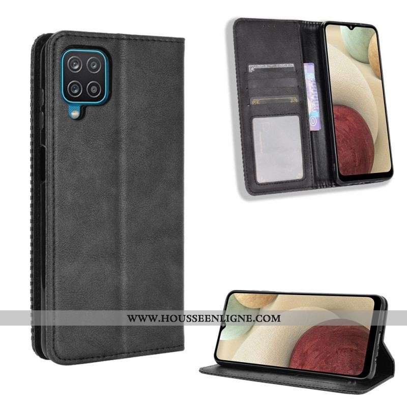 Flip Cover Samsung Galaxy M32 Effet Cuir Vintage Stylisé