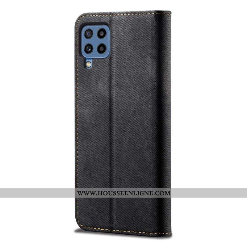 Flip Cover Samsung Galaxy M32 Tissu Jeans