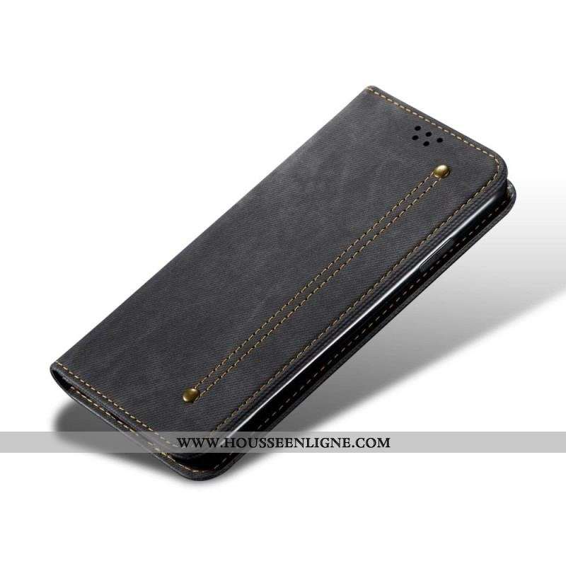 Flip Cover Samsung Galaxy M32 Tissu Jeans