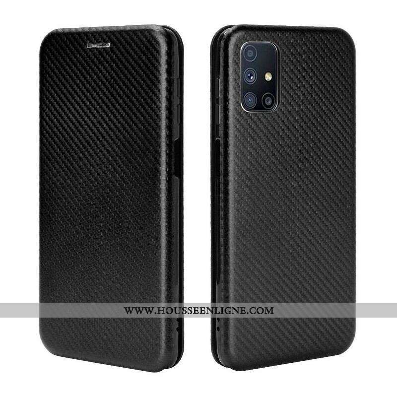 Flip Cover Samsung Galaxy M51 Fibre Carbone