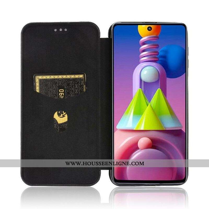 Flip Cover Samsung Galaxy M51 Fibre Carbone