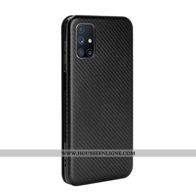 Flip Cover Samsung Galaxy M51 Fibre Carbone