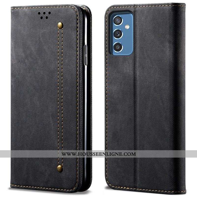 Flip Cover Samsung Galaxy M52 5G Tissu Jeans