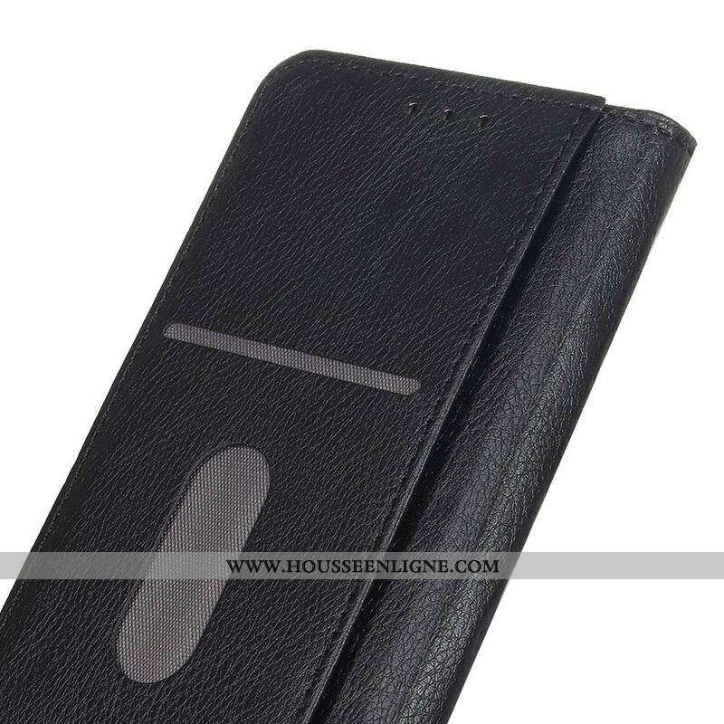 Flip Cover Samsung Galaxy S20 FE Cuir Litchi Fendu Élégance