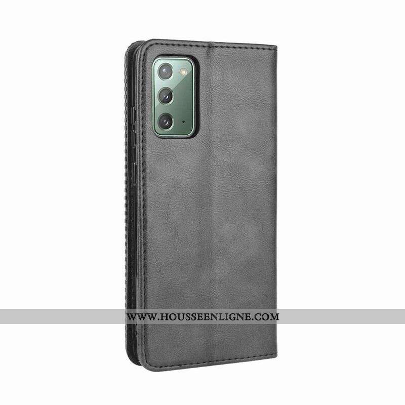 Flip Cover Samsung Galaxy S20 FE Effet Cuir Vintage Stylisé