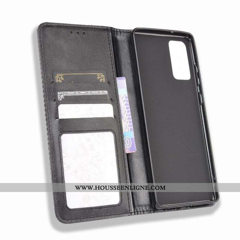 Flip Cover Samsung Galaxy S20 FE Effet Cuir Vintage Stylisé