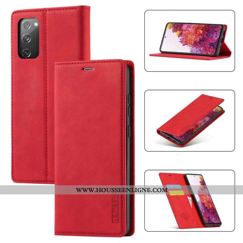 Flip Cover Samsung Galaxy S20 FE LC.IMEEKE Effet Cuir