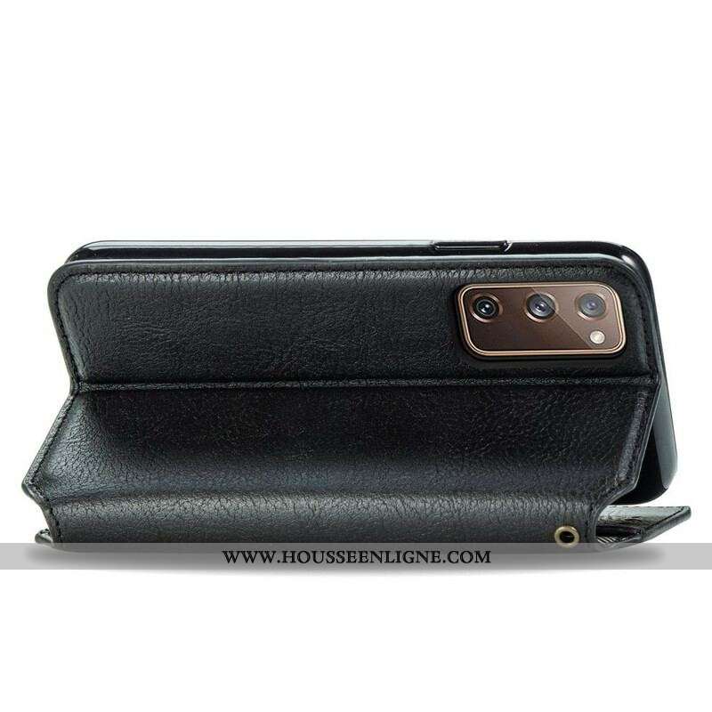 Flip Cover Samsung Galaxy S20 FE Simili Cuir Texture Diamant