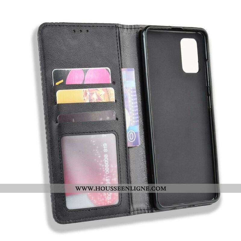 Flip Cover Samsung Galaxy S20 Plus / S20 Plus 5G Effet Cuir Vintage Stylisé